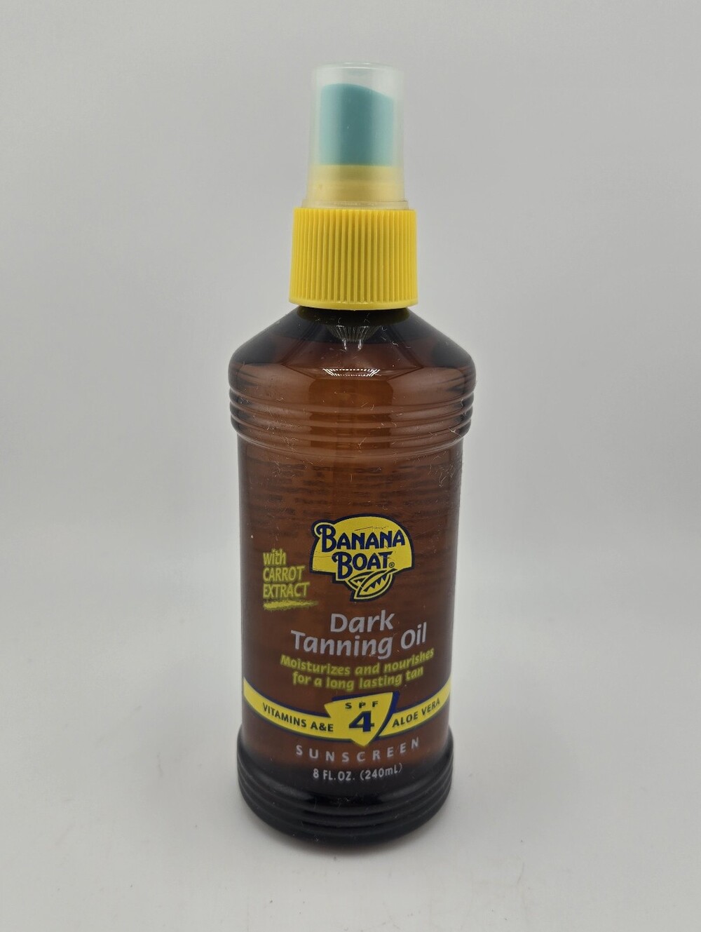 Vtg banana boat dark tanning oil spf 4 spray With Carrot Extract Aloe Vera